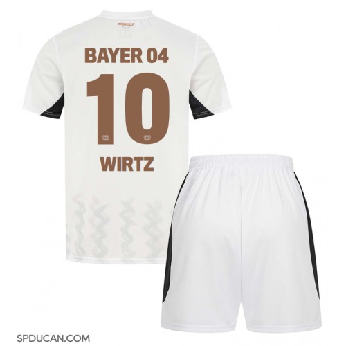 Dječji Nogometni Dres Bayer Leverkusen Florian Wirtz #10 Gostujuci 2024-25 Kratak Rukav (+ Kratke hlače)